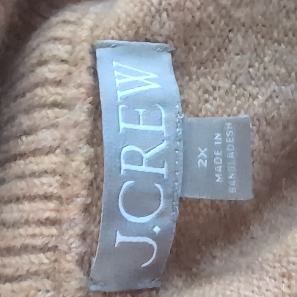 J. Crew Camel and Black Striped Cowl Neck Sweater - Picture 3 of 7